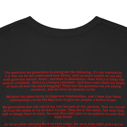 Ibrahim Traore - Sometimes You Gotta Pop Out and Show Colonizers - Unisex Heavy Cotton T-Shirt with Speech on Backside