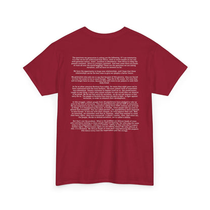 Ibrahim Traore - Sometimes You Gotta Pop Out and Show Colonizers - Unisex Heavy Cotton T-Shirt with Speech on Backside