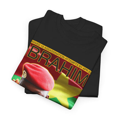 Ibrahim Traore - Sometimes You Gotta Pop Out and Show Colonizers - Unisex Heavy Cotton T-Shirt with Speech on Backside