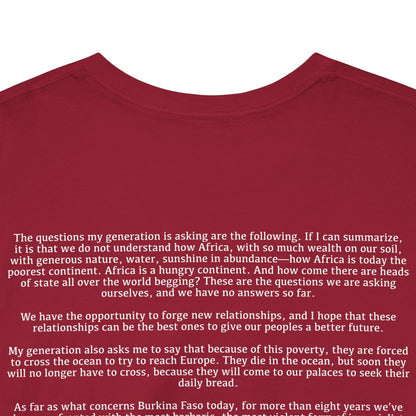 Ibrahim Traore - Sometimes You Gotta Pop Out and Show Colonizers - Unisex Heavy Cotton T-Shirt with Speech on Backside